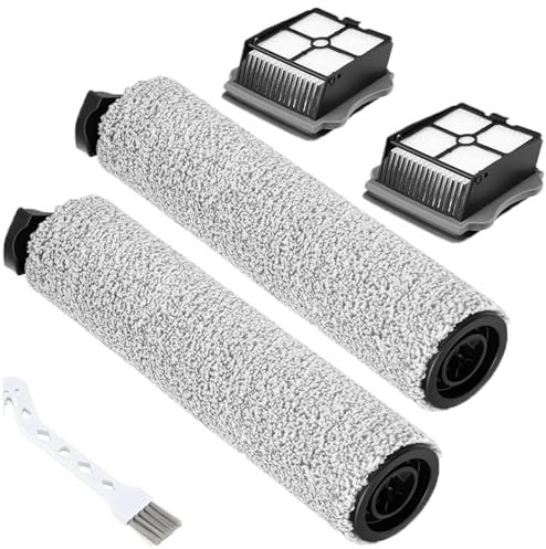 Rouleau de Brosse pour Tineco Floor One S5 Combo, Filtre pour Tineco S5 Accessoire de Rechange pour Tineco Floor One S5 Combo 2 Brosse à Rouleau 2 Filtre HEPA 1 Brosse de Nettoyage