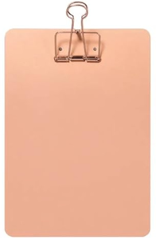 Porte Document Presse-papiers en métal, 2 pièces, bloc-notes, dossiers, porte-documents, fournitures de papeterie scolaire et de bureau(Rose gold)