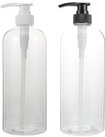 Lot de 2 flacons à pompe vides de 1000 ml avec distributeur à pompe rechargeable pour shampooing et gel douche