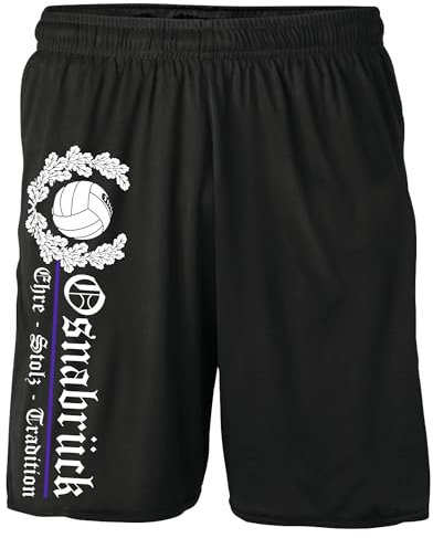 UGLYSHIRT Osnabrück Ehre & Stolz Shorts | Sport Stadt Kurze Hose Sweatshorts Fanartikel | M2 Schwarz (M)