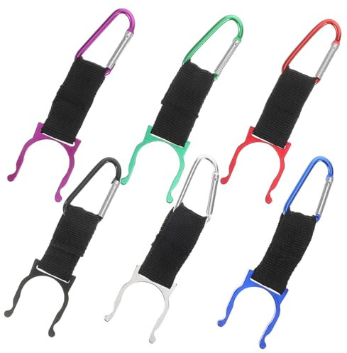 DECOMELODY 6 Pezzi Clip Portabottiglie Ganci per Borraccia per Escursioni Design e Robusto