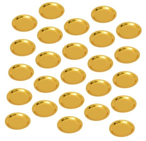 OATIPHO 25Pièces Assiettes Papier Dorées pour Anniversaire Vaisselle Jetable Décorations de Élégantes pour Gâteaux Desserts