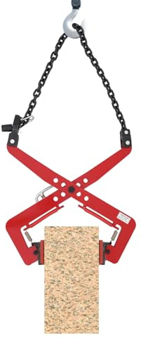 Pinza di fissaggio da 325 kg, morsetto di estrazione per pallet, ganasce regolabili in gomma 12-36 cm, morsetti di sollevamento verticali, pinza di sollevamento per cordolo, supporto per gru da