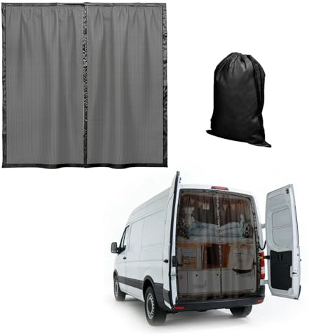 JOJOCY Mosquitera magnética para furgonetas Mercedes Sprinter (techo estándar) Ford Transit Opel Movano Fiat Ducato RAM Promaster y autocaravanas (puerta trasera, 165 x 165 cm)