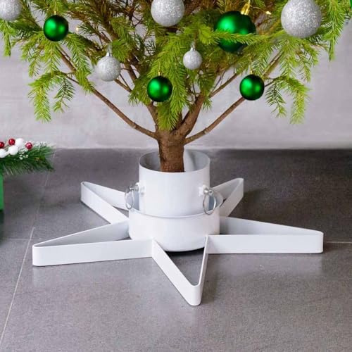 Lumanois Base per Albero di Natale Bianca 47x47x13,5 cm, Casa e Giardino,Arredo,Decorazioni Natalizie,Supporti per Alberi di Natale, 2.14kg-331316
