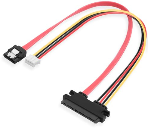 ELFJMZP Cable de datos y alimentación SATA PH2.0 4 pines a 7 + 15 pines 2 en 1 adaptador SATA III 6 Gbps para HDD SSD unidad óptica PC fuente de alimentación placa base