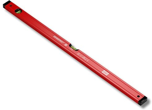 DEWEPRO® Profi Wasserwaage Aluminium - rot lackiert - Länge: 150cm 1,5m - Messtoleranz: 0,5mm/m - Aluwasserwaage Aluminiumwasserwaage