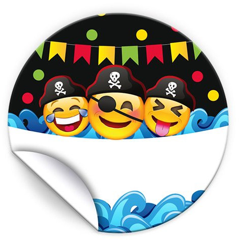 24 Aufkleber Piraten für Geschenkverpackung/Sticker für Verpackung von Gastgeschenk Mitgebsel/Kindergeburtstag/Party-Deko