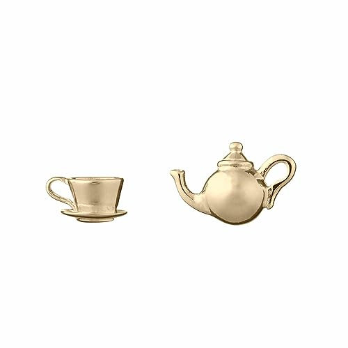 Lily Charmed - 18ct Gold Plated Teapot and Teacup Stud Earrings