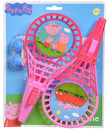 Simba 109262389 - Peppa Pig Fangballspiel, 2 Fangkörbe je 27cm, 2 Bälle, ab 3 Jahre