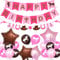 Kreatwow Western Cowgirl Partydekorationen Pferd Geburtstagsparty Zubehör für Mädchen mit Cowgirl Girlande Alles Gute zum Geburtstag Banner Pink Latex Luftballons
