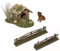 CV Hunde-Hütte mit Hund und Zäunen für Weihnachtskrippe Krippenstall Krippenzubehör