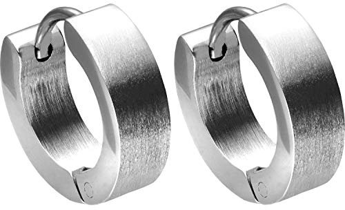 FILANGO 1 Paar Chirurgenstahl Kreolen KLASSISCH Ohrringe Silber Matt