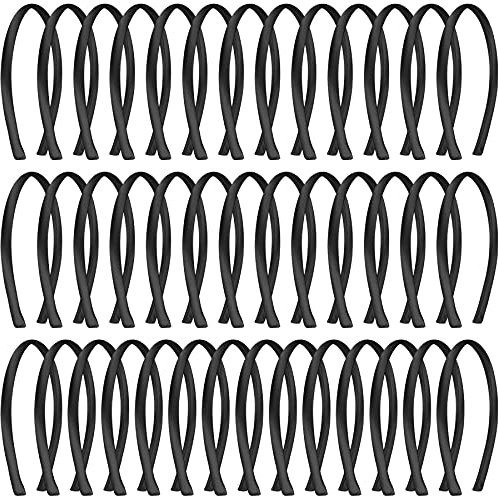 Duufin 40 Stück Haarreifen Satin 1cm Satin Stirnbänder für Mädchen Damen, Schwarz