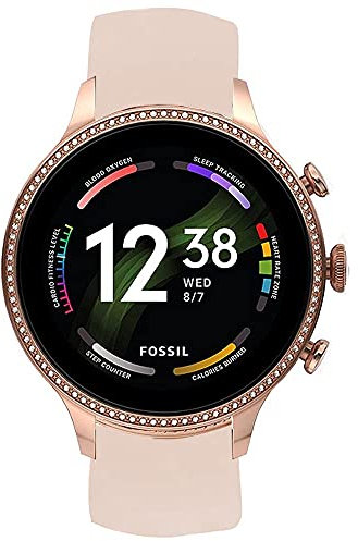 SkyBand Puro Moda Silicone Classica Cinturino Compatibile per Smartwatch Fossil Gen 6 42mm (Rosa)