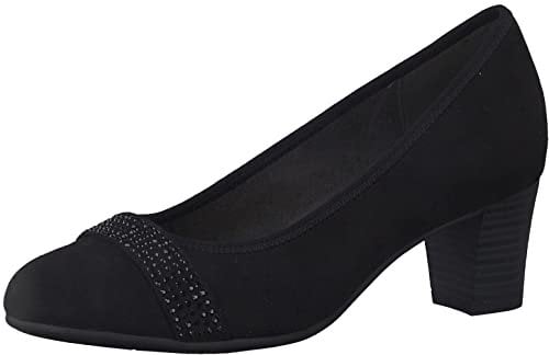 Jana Damen Pumps mit Glitzerdetails Vegan, Schwarz 1 (Schwarz), 37 EU