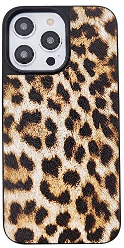 DMaos for iPhone 13 Pro Case for Women, Leopard Design Synthetic Leather Cover, Classic Fashion for iPhone13 Pro 2021 6.1 Inch - Brown