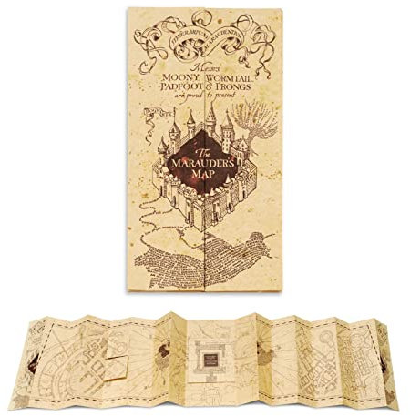 Grupo Erik - Réplique de la Carte du Maraudeur Harry Potter | Produit de Collection sous Licence Officielle à Taille Réelle | Cadeau d'Anniversaire ou Cadeau de Noël