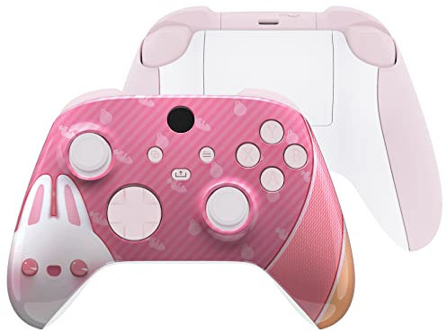 eXtremeRate Full Set Shell Buttons for Xbox Series X & S Controller, Easter Rabbit Custom Replacement Side Rails Grips Front Back Plate Cover for Xbox Core Wireless Controller [Controller Excluded]