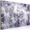 decomonkey Bilder Hirsch Abstrakt 120x80 cm 1 Teilig Leinwandbilder Bild auf Leinwand Vlies Wandbild Kunstdruck Wanddeko Wand Wohnzimmer Wanddekoration Deko Modern Tiere Collage violett silber