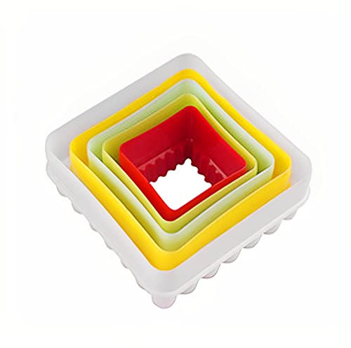 Mydio Lot de 5 emporte-pièces multi-tailles, double face pour biscuits et gâteaux - Couleur aléatoire (carré)