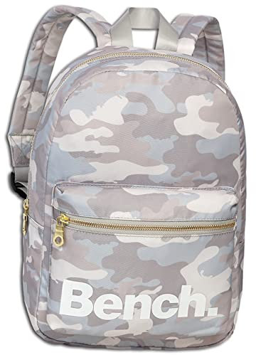 Bench kleiner Damen Rucksack Frauen Daypack Backpack 64158, Farbe:Hellgrau/Weiss