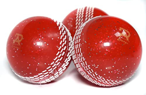 Junior Cricketball aus Gummi, weich, sicher, für den Innen- und Außenbereich, mit eleganter Naht für beste Leistung, Coaching und Übung, Rot