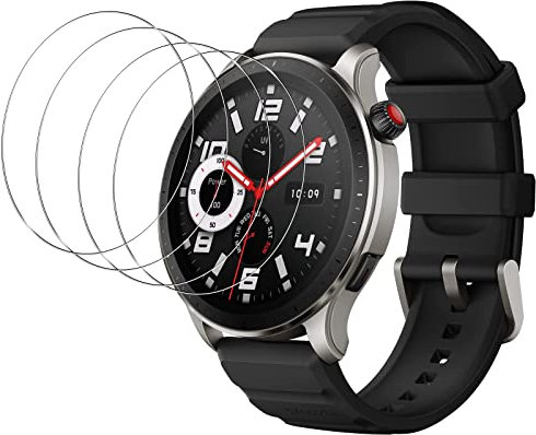 KELOLIN (4 Pièces) Verre Trempé pour Amazfit GTR 4, 9H Dureté, HD, Anti-Rayures,Ultra Clair Protection Ecran Verre Trempé Compatibles avec Amazfit GTR 4