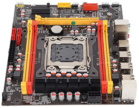Cuifati Placa Base de Escritorio, Placa Base para Juegos Intel H61 LGA 2011 con Ranura M.2 NVME/SATA, Canales Duales DDR3, VGA/DVI/HDML, Procesador I7, Modo de Fuente de Alimentación 7+1