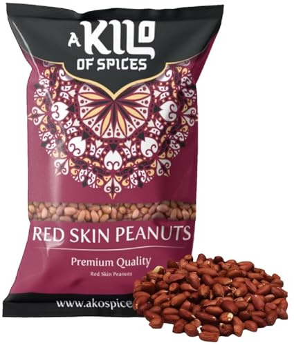 A Kilo of Spices Red Skin Peanuts 1kg, Whole Raw, Unroasted, Unsalted | Whole raw red skin peanuts, unroasted and unsalted, ideal for Asian, African, Caribbean cooking and peanut butter.