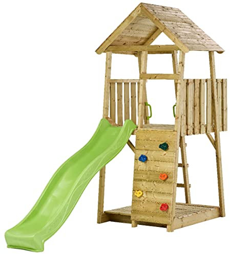 Kangui Tour de Jeux en Bois Wiki - Toboggan, Mur d'escalade, cabane, échelle et Grand bac à Sable