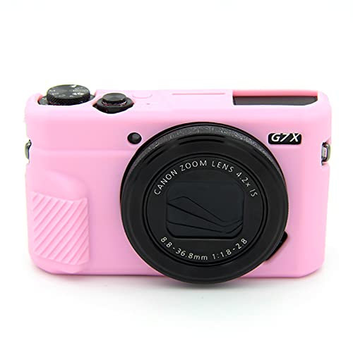 Camera Case for Canon G7X II Digital Camera, Soft Protective Body Skin Silicone Gel Rubber Soft Camera Case Cover for Canon PowerShot G7x Mark ii/G7X2 DSLR Camera(Rosa)
