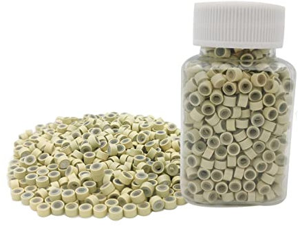 Flosius 1000 Stück 5MM Silikon Microrings Einsatz Microringe Haarverlängerung Microringe Loops für Extension Haarverdichtung Gliederperlen für I Tip Echthaarverlängerungen (#613)