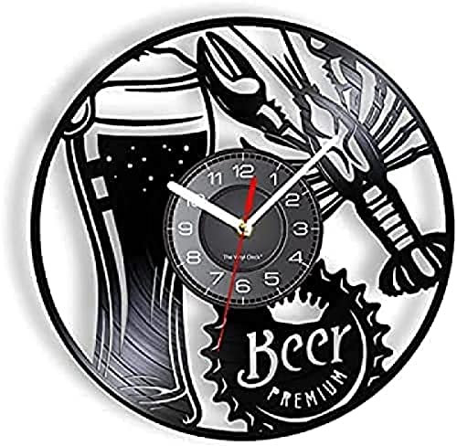 Wall Clock Beer And Crawfish Seafood Beer Bottle Cap Modern Design Summer Favorite Time Home Bar Pub Kitchen Clock Mechanism