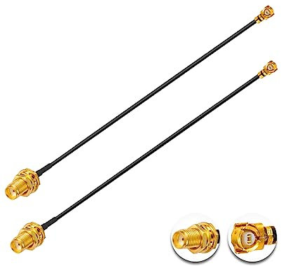 Vecys 2PCS U.F.L1 zu SMA Female Low Loss Koaxialkabel 10 /25CM U.F.L1 1.37mm Mini-Koaxial Pigtail Kabel für Wireless Router Mini PCIE Netzwerkkarten PCI Wi-Fi WAN Repeater