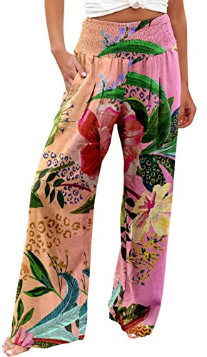 EODJXIO Leggins Anticellulite Snellente Vita Alta Pantaloni Donna Lino Larghi Pantaloni Fitness Donna A Zampa Pantaloni Tuta Cotone Pantaloni Pinocchietto Donna Cotone