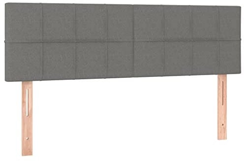 vidaXL Kopfteil 2 STK., Bettkopfteil mit Holzbeinen, Höhenverstellbar Polsterkopfteil für Bett, Betthaupt Bettzubehör Schlafzimmer, Dunkelgrau 72x5x78/88cm Stoff