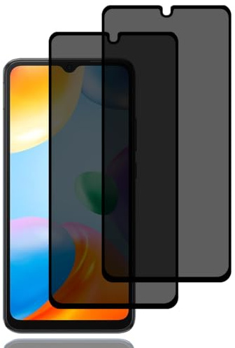 Protector Pantalla Privacidad para Xiaomi Redmi 10C/Xiaomi POCO C40, Pack 2 | Cristal Vidrio Templado Antiespia, Dureza 9H, Sin Burbujas, Anti-Rasguños, Anti-Espía Protector Pantalla