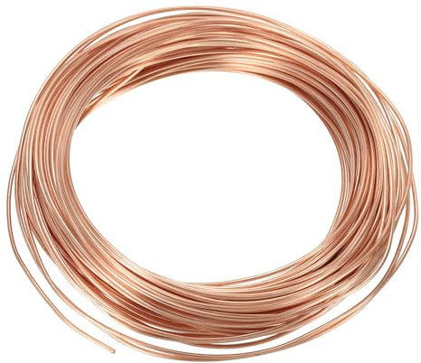 PATIKIL 66 Feet Solid Bare Copper Wire, 18 Gauge 99.9% Pure Copper Wire 1.2mm Soft Beading Wire Metal Plant Stem Ties for Jewelry Craft (20m)