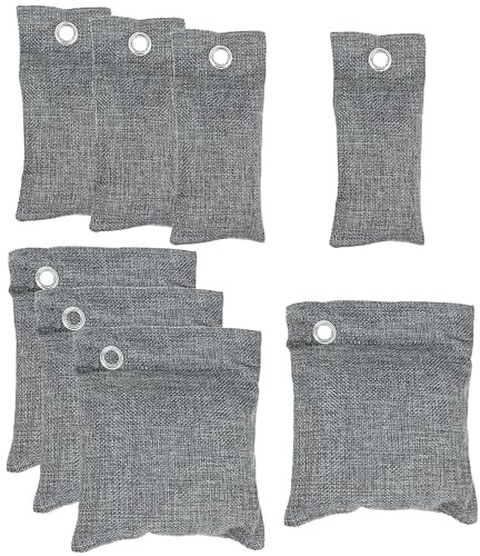 Iconikal Luftreinigende Kohlebeutel, 8 Stück, 4 x 200 g und 4 x 50 g, für Schuhe und Schränke