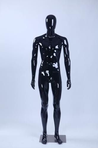 männliche Schaufensterpuppe DM1-H schwarz glänzende Hautfarbe stehend Schick Modern abstrakte Egghead sitzende Schaufensterpuppen (DM1-H Mann)