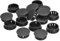 QUARKZMAN Bouchon de Trou en Plastique 30mm/1.18, 16Pcs Type Encastré, Cache Trou Bouchon de Verrouillage à Pression Ronde pour Meubles, Embouts d'Insertion de Panneaux, Noir