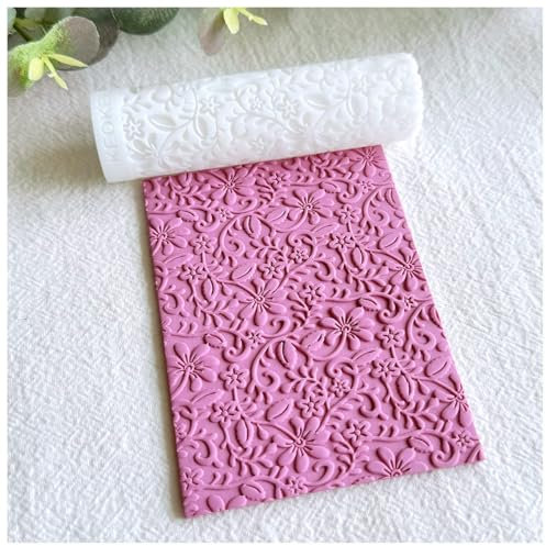 KEOKER Rouleau de texture en argile polymère, rouleau en argile polymère pour la fabrication de boucles d'oreilles, comme des feuilles de texture en argile polymère, excellent travail avec les