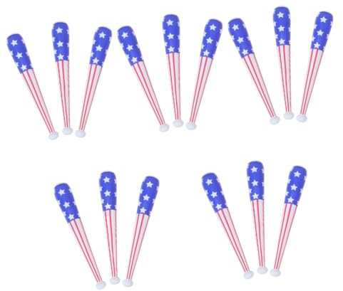 TOYANDONA 15 Stk Aufblasbarer Baseballschläger Schmücken Dekorationen Aufblasbare Fledermaus 4. Juli Partygeschenke Jubelnde Requisiten Partybevorzugung Pvc Vereinigte Staaten Sport