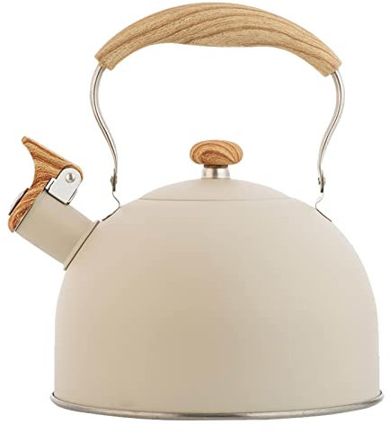 Tetera, Tetera de 2,5 litros, Tetera de café con función de silbido, Tetera de fuego abierto de diseño ergonómico, Olla para calentar a de amplias aplicaciones, Hervidor de camping para cocinar