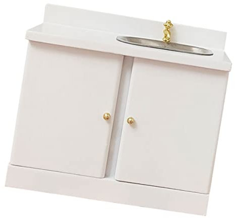 HEMOTON Puppenhaus Schrank Miniatur Möbel Ornament Mini Waschtisch Aus Holz Mini Holzschrank Holzschrank Miniatur Mini Waschtisch Waschbecken Theke Modell Miniatur Waschtisch