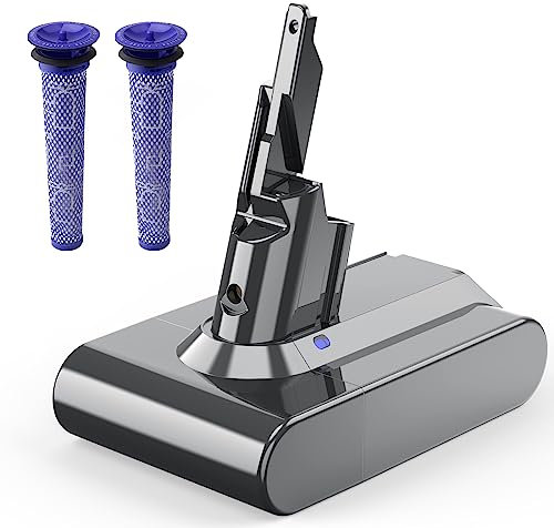 V7 Replacement for Dyson 6.0Ah Battery V7 Animal V7 Fluffy V7 Motorhead Pro V7 Trigger V7 Car+Boat V7 Absolute V7 Vacuum Cleaner (2 Filters)