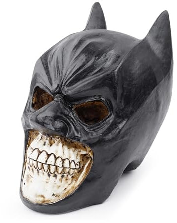 Tuzsocr Creative Skull Head Sculpture, Resin Skull Model 1:1 Replica,Mask Skull Desk Ornament, Novelty Skull Statue Collectible Figurines,for Home Bar Party Table Decorations Halloween Sculpture Gifts