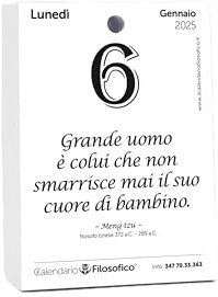 Il Calendario Filosofico 2025, Ricambio Formato A6 da 10x14 cm, Il Primo e L'Originale Calendario da Tavolo con 365 Giorni di Frasi Filosofiche, Leggi Ogni Giorno Una Frase, Ideato e Creato a Bologna