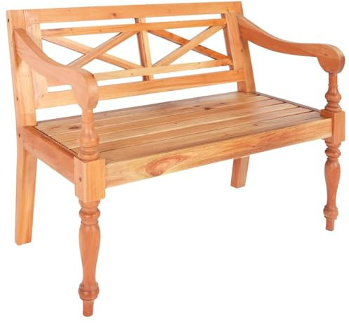 JUDYY Gartenbank Wetterfest, Holzbank, Bank Garten, Parkbank, Garten Bank Für Draussen, Hochzeitsbank, Batavia-Sitzbank, 98 cm Mahagoni Massivholz Hellbraun